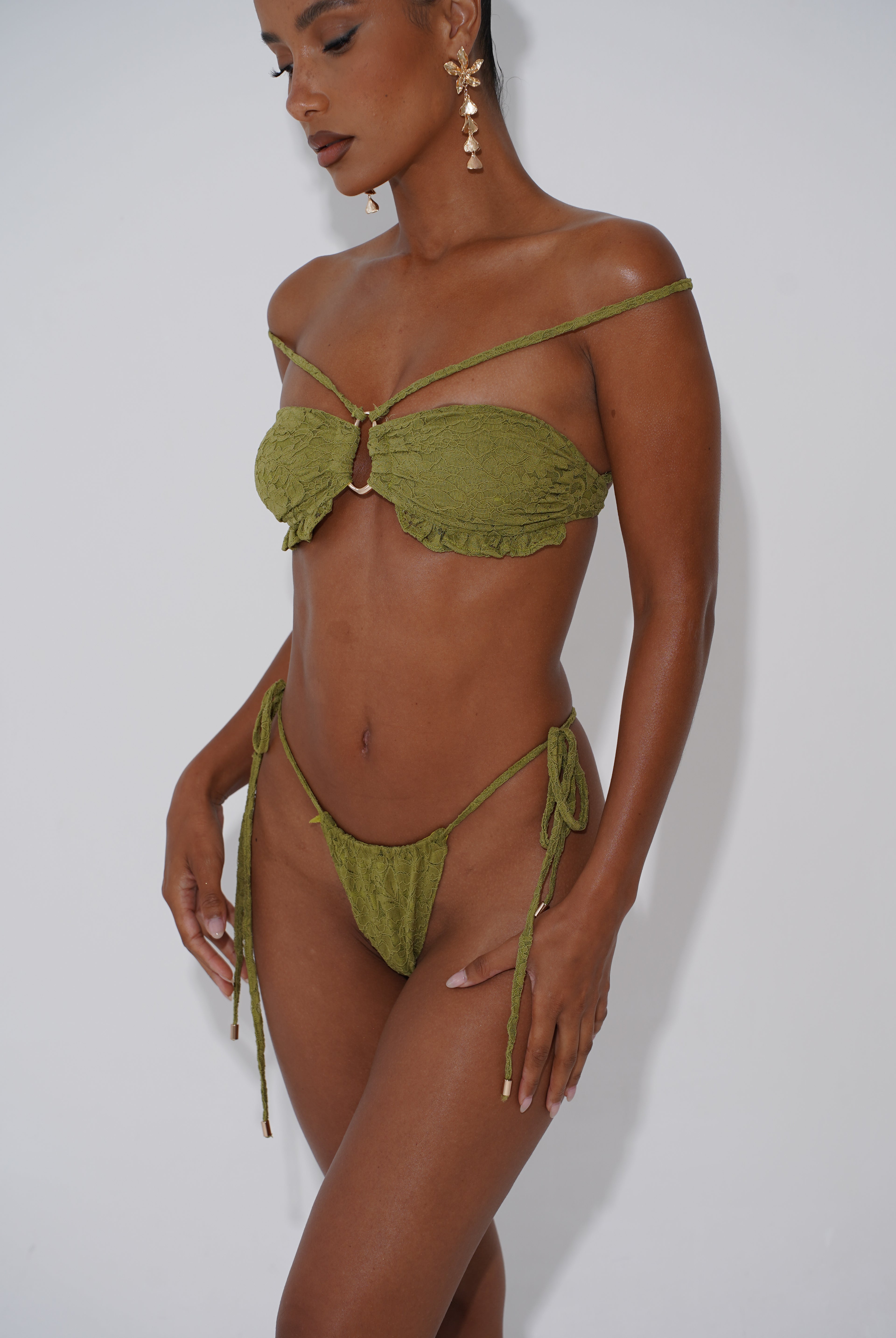 Lysha Bikini Top - Pistachio Lace (15461551702398)