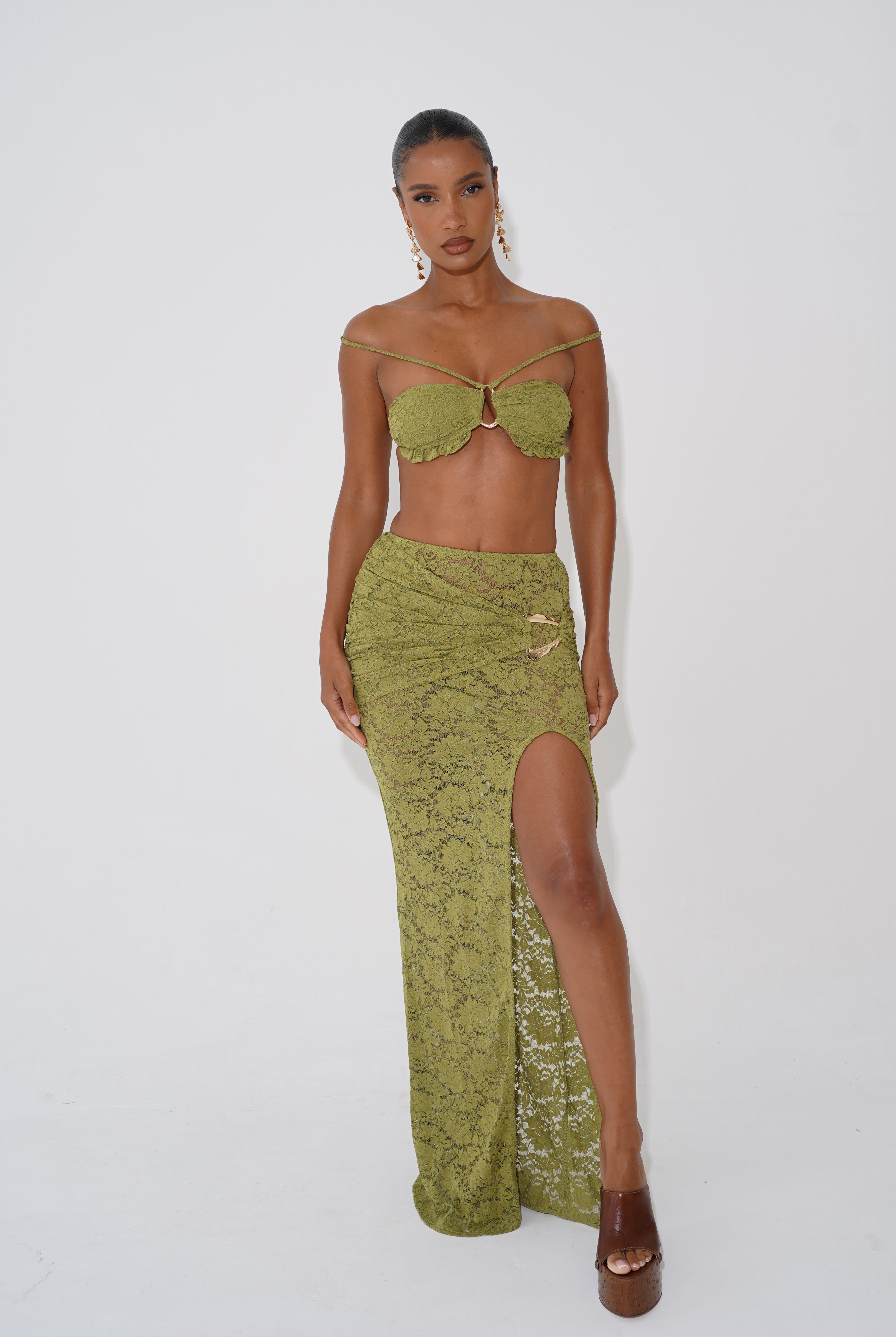 Lysha Maxi Skirt - Pistachio Lace (15461503304062)