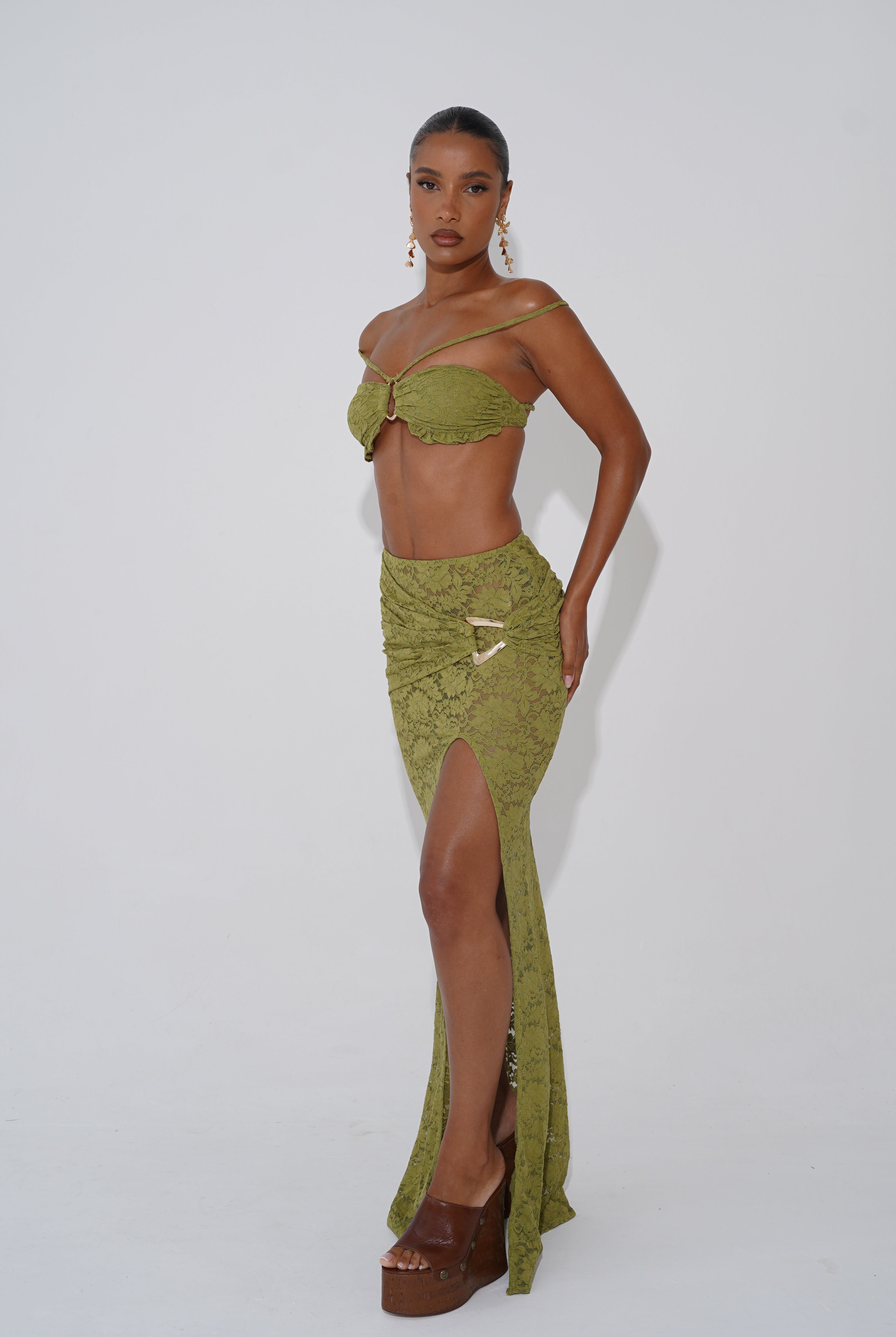 Lysha Maxi Skirt - Pistachio Lace (15461503304062)