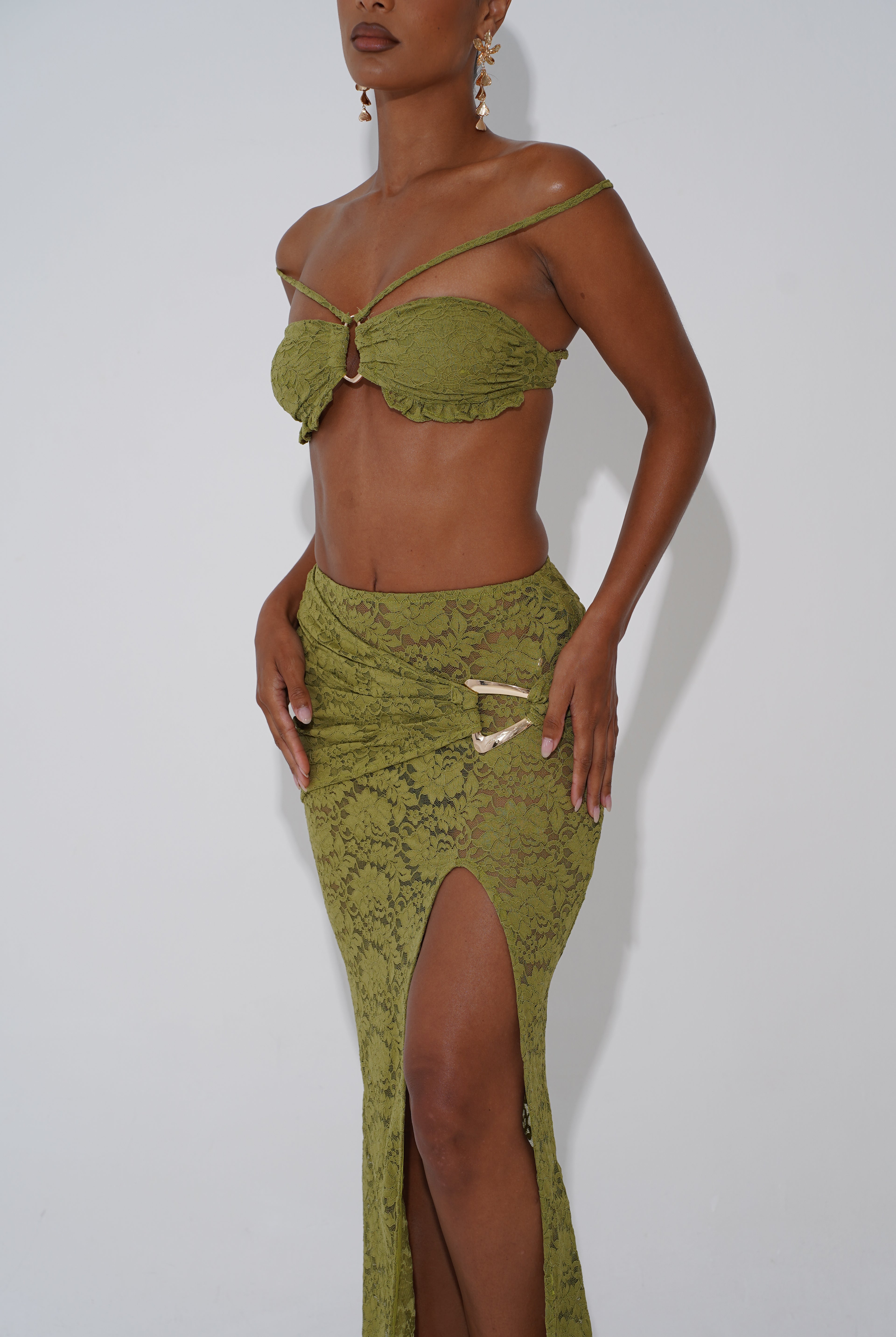 Lysha Maxi Skirt - Pistachio Lace (15461503304062)