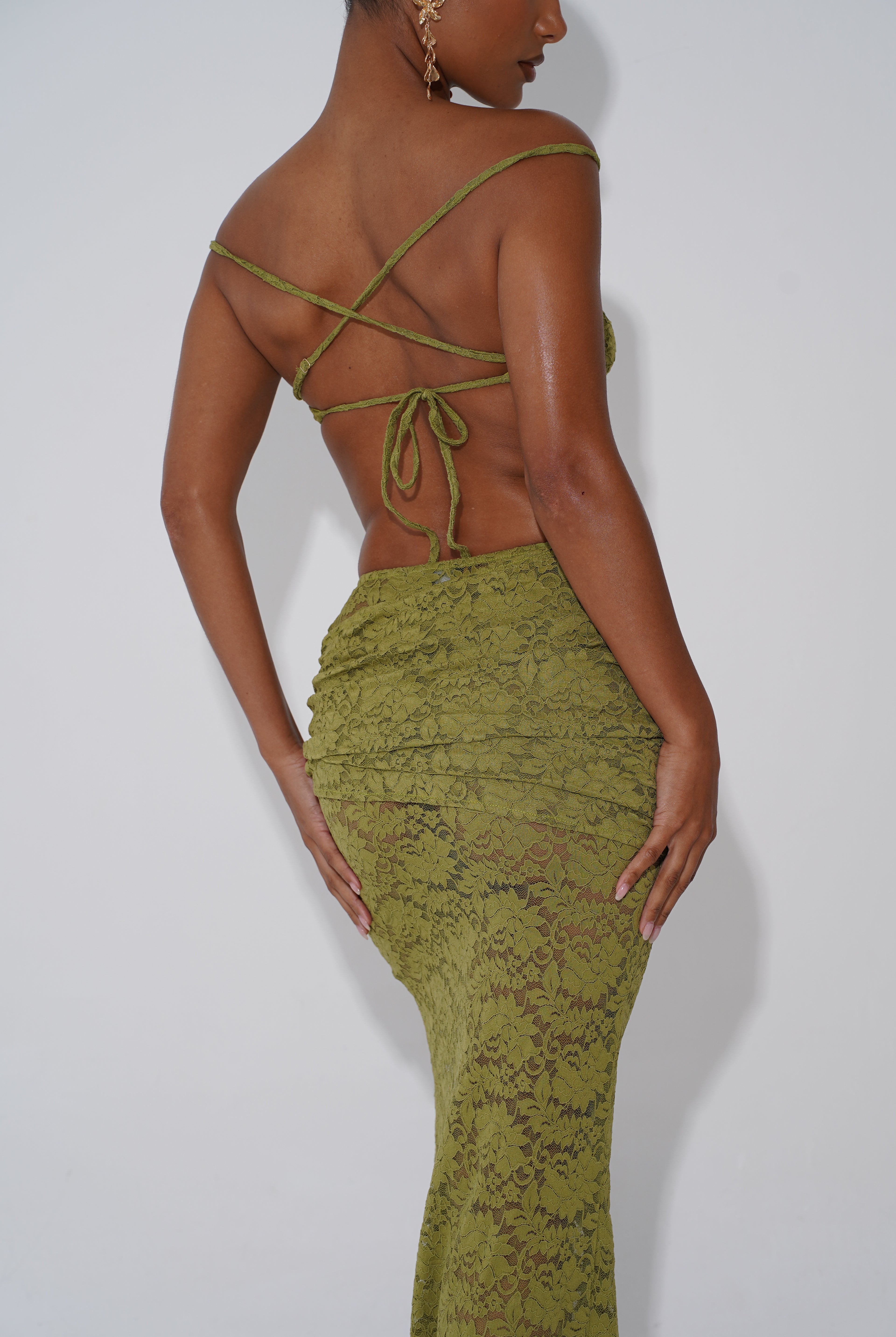 Lysha Maxi Skirt - Pistachio Lace (15461503304062)