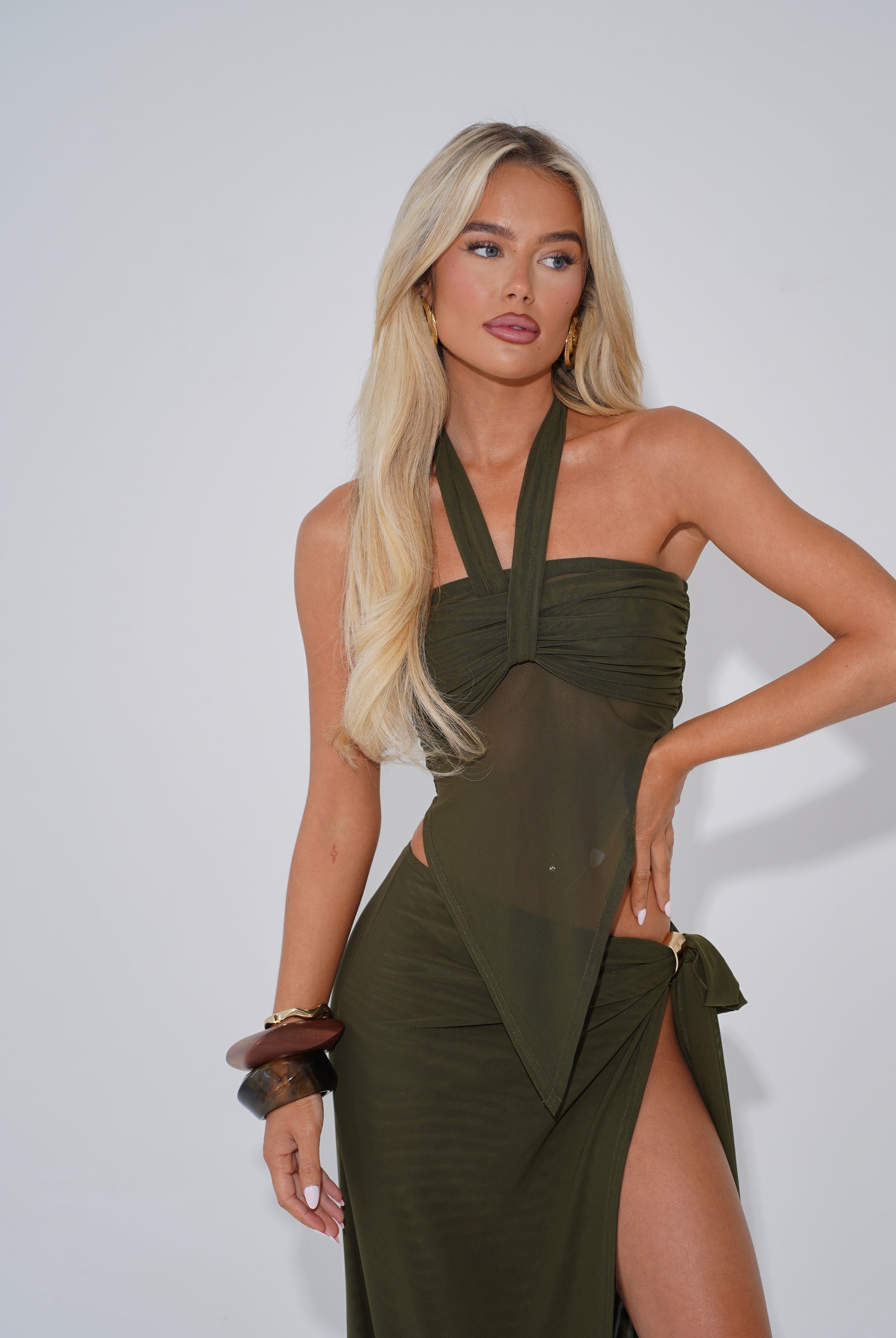 Nova Wrap Skirt - Olive (15419183169918)