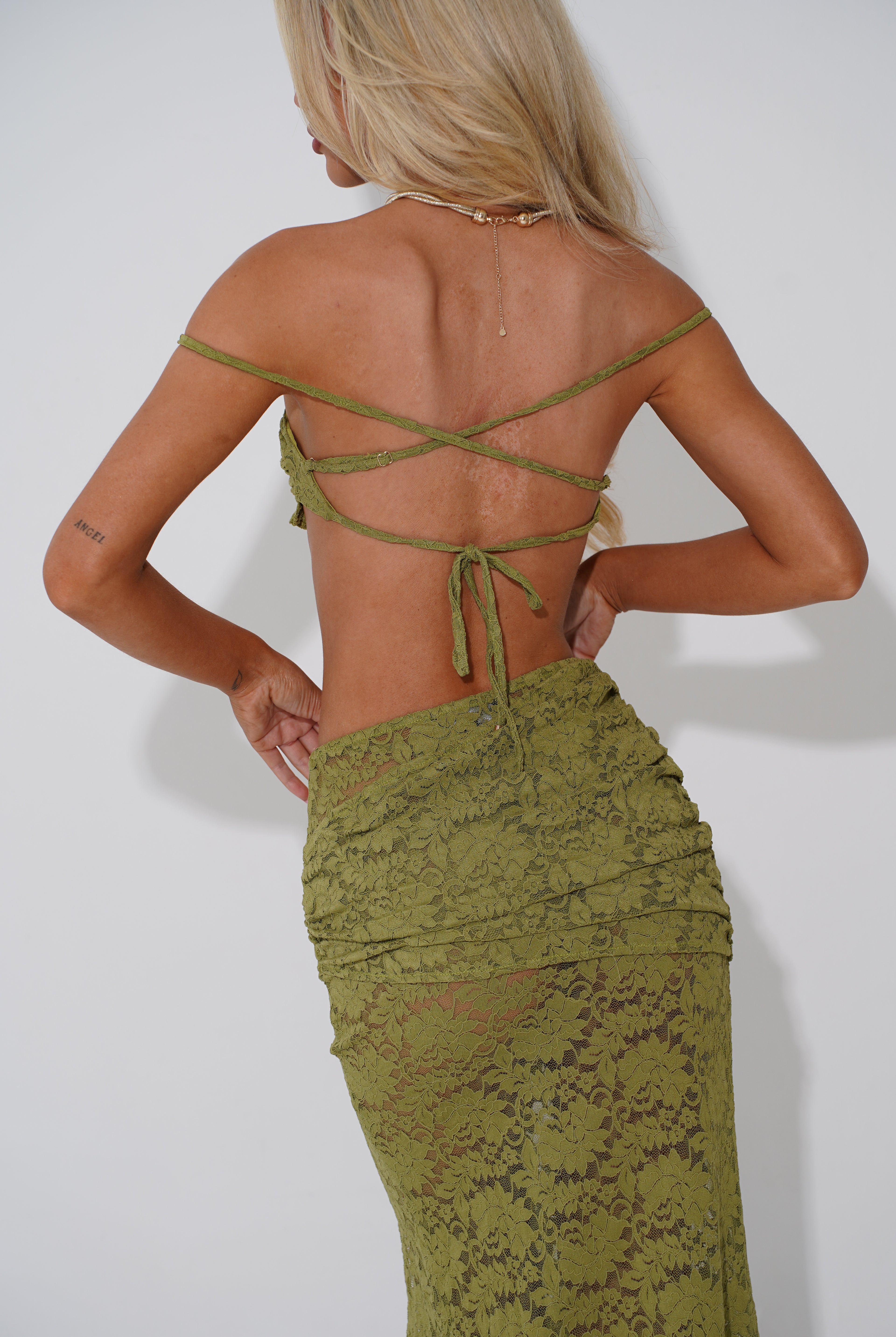 Lysha Maxi Skirt - Pistachio Lace (15461503304062)
