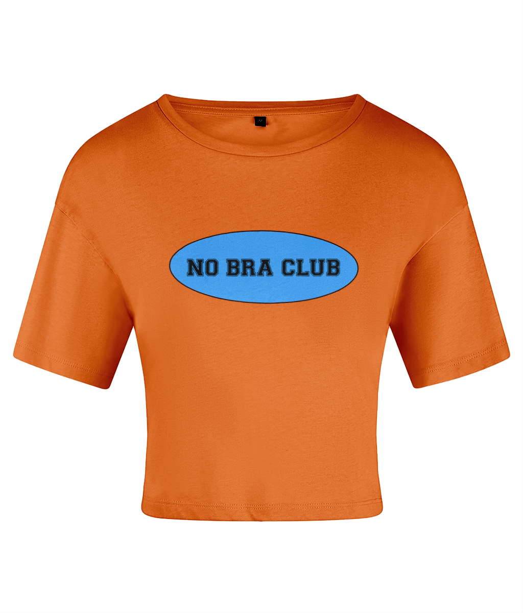 Orange NO BRA CLUB Crop Tee – jetblackclothing